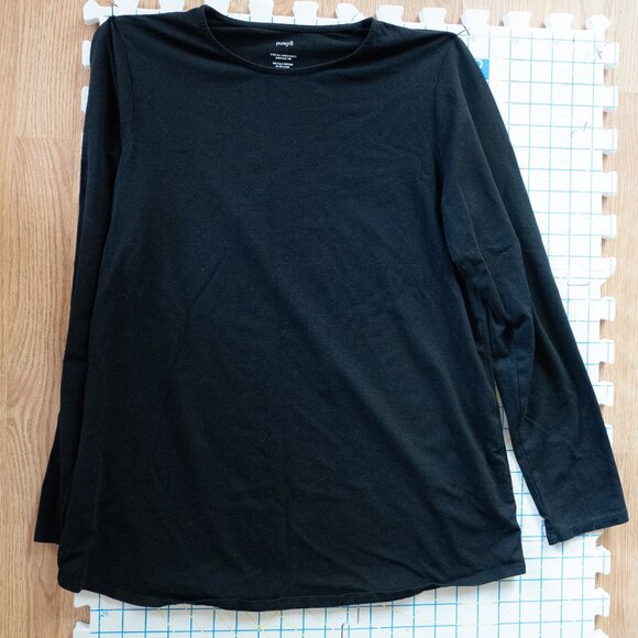 Pure Jill Long-Sleeve Shirttail Tee, Black, Size Small - Picture 7 of 11